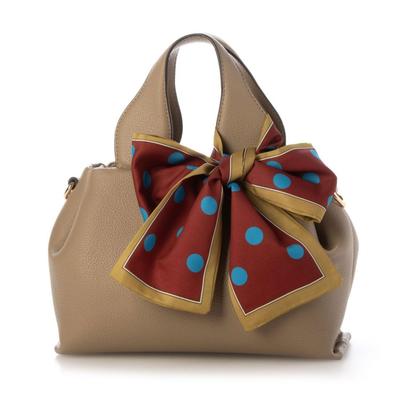 Round Mini Shoulder Bag with Scarf
