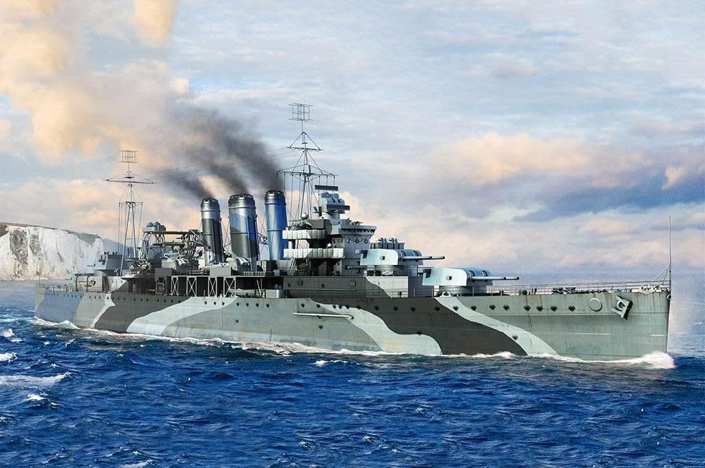 Trumpeter Scale Royal Navy Heavy Cruiser HMS Kent Plastic Model 06735 1/700 (Pre-painted)