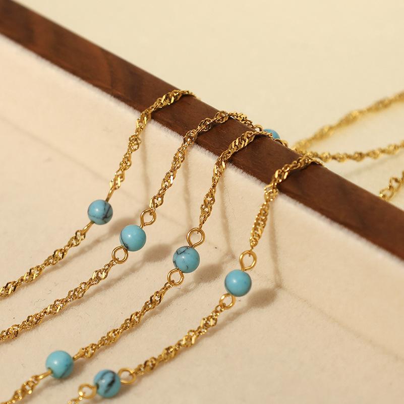 Bohemian Necklace Accessories Women'S Autumn Sea Waves 316 Blue Turquoise Simple Fashion