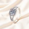 Luxury 925 Sterling Silver Classic Ring for Women Shining Jewelry Simple Like Diamond Ring Imitation Diamond Women's Ring Gifts