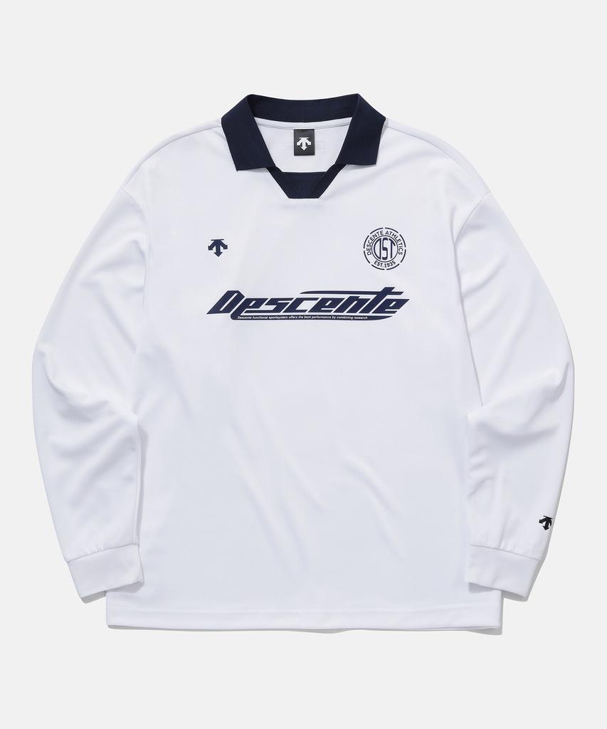 Descente Sporty Collared Long Sleeve T-Shirt White (Sp221Upl41)