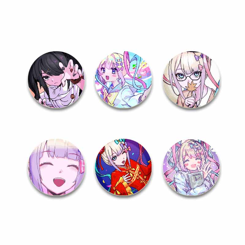Pop Game Needy Streamer Overload Button Pins Cartoon KAngel Cosplay Badge Ame-chan Round Brooch Bag Hat Decor Jewelry Toys Gifts