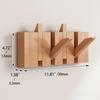 [Wall-Mounted Coat Rack] 1pc Natural Wood Wall-Mounted Coat Rack with Hooks -Piano-Shaped Accordion Design,Walnut Finish,Space-Saving Vertical Storage