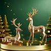 Nordic Christmas Deer Electroplating Resin Double Deer Set Home Office Desktop Decoration High Quality Resin Home Decoration