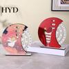 Healing Illustration Calendar Wooden Perpetual with Rotating Blocks Desktop Office Decor Desk Block Organizer Cute Motivational Gift for Students