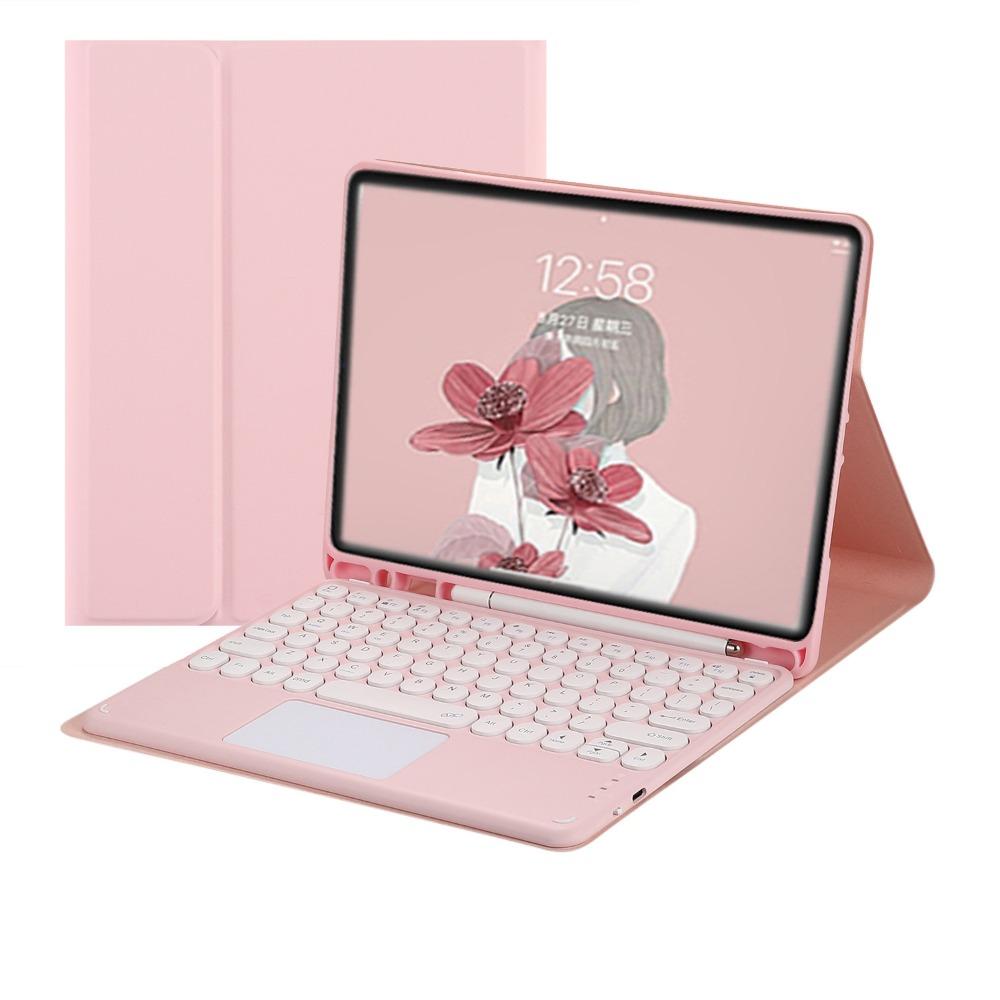 Leather Keyboard Case for iPad Air 5 Mini 6 with Bluetooth Touch Control 110 97 Inch Round Keycap M4 Cover