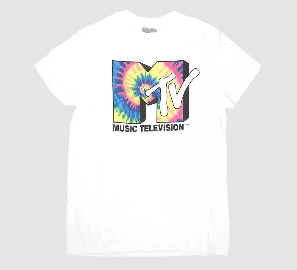 MTV Music Television Logo Men s White Short Sleeve T-Shirt 4XL