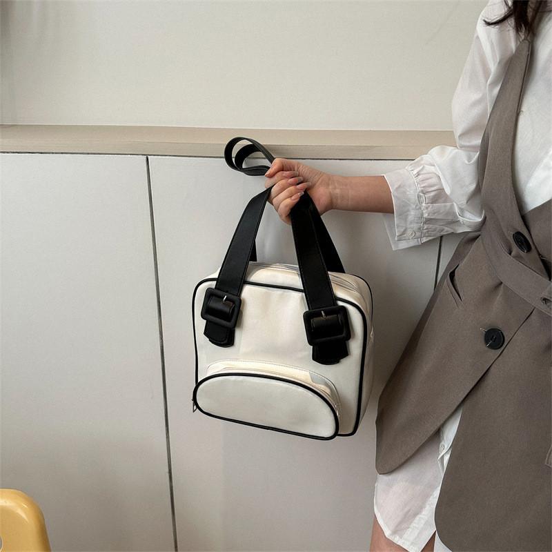 Fashionable Small Box-shaped Handbag For Women Elegant Pu Leather Carry Bag