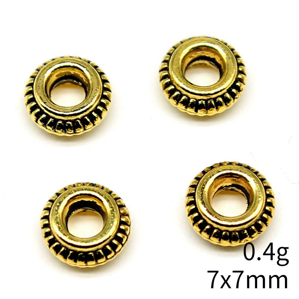 Small Hole Vintage Alloy Gear Spacer Beads Metal Loose Beads DIY Bracelet Necklace Jewelry Making Findings Accessories