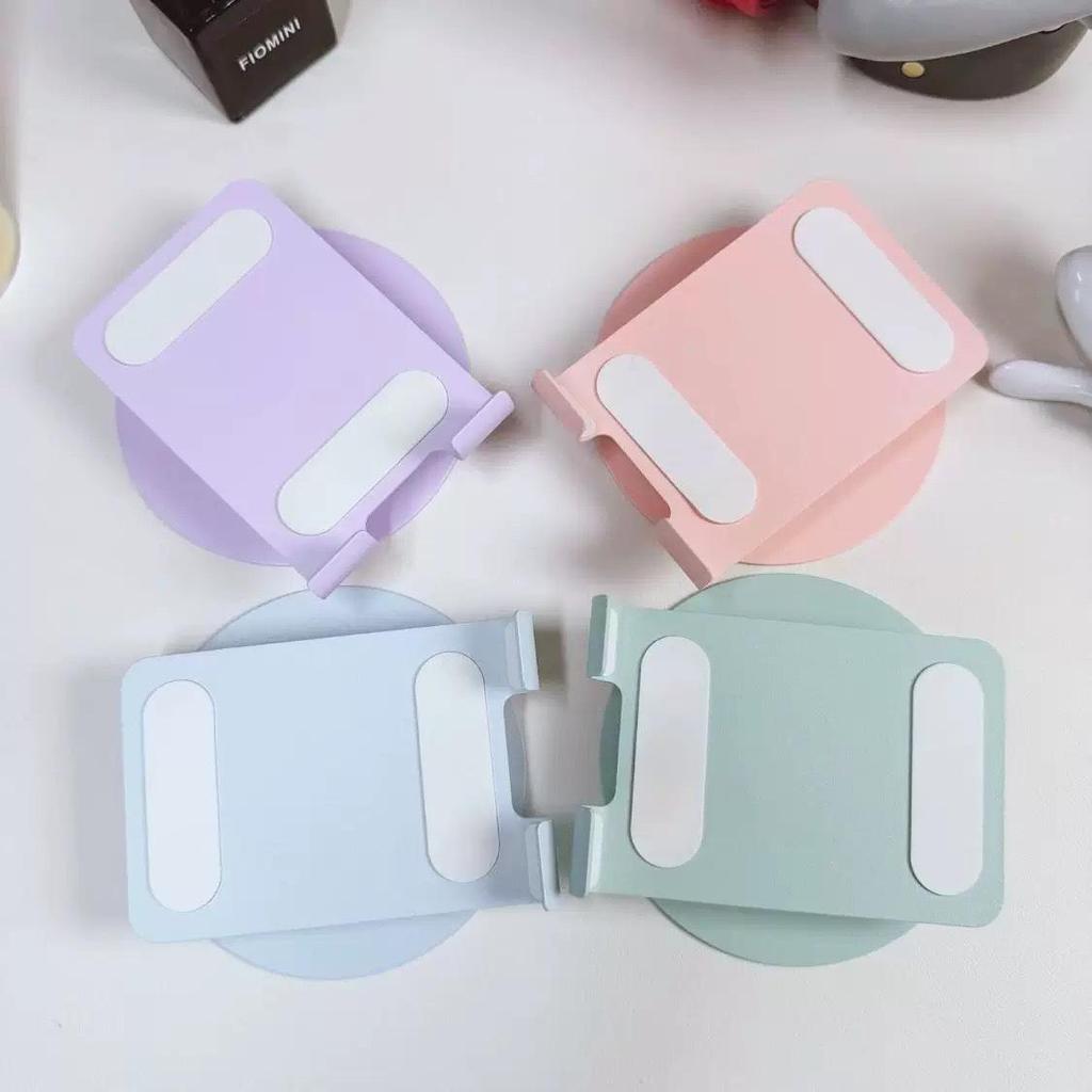 Creative Macaron Color Rotating Phone & Tablet Stand - Portable, Foldable, Desktop Accessory for Lazy Users