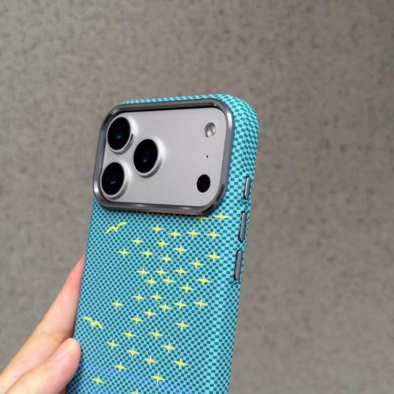 Carcasă Subțire Magnetică pentru Telefon iPhone 17 Pro Max 16 Cu Textură Kevlar Rezistentă la Șocuri Acoperire Completă