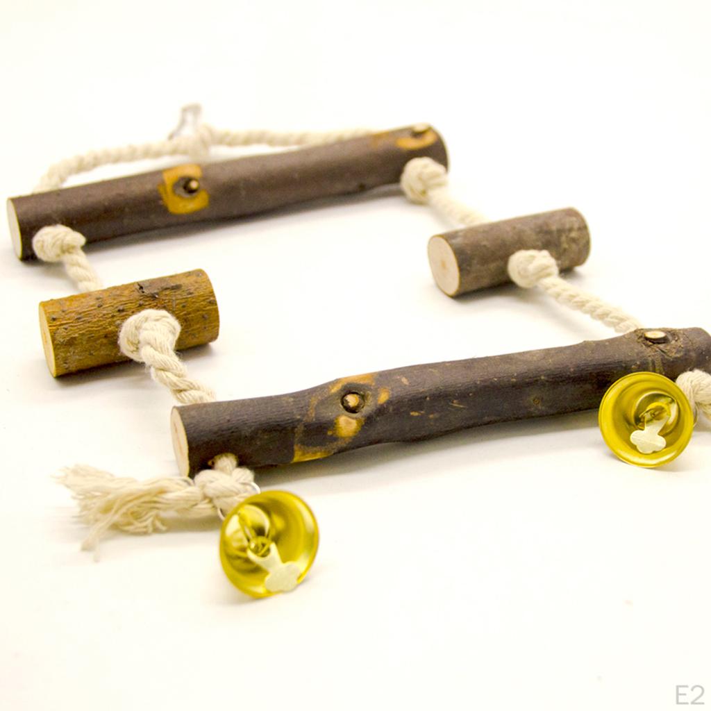 Holz Vogel Sitzstange Papagei Hängende Schaukel Käfig Anhänger Spielzeug