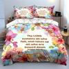 Floral Scripture Set For Spiritual Encouragement Kid'S And Adults' Bedroom Decor, Exquisite Three-Piece Bedding Set Gift