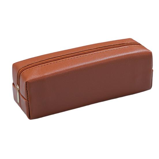 Penneetui Faux Skinn Blyantveske Organizer Liten Glidelås Pennepose Multifunksjonell Kosmetikkveske for Arbeid Reise