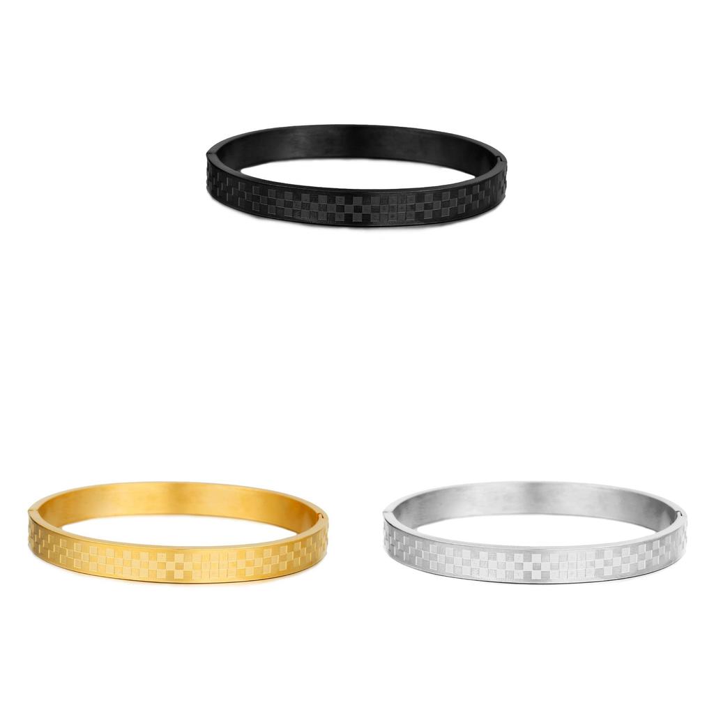 Titanium Steel Geometric Cuff Bracelet Fashion Men Women Trendy Restorative Style Jewelry