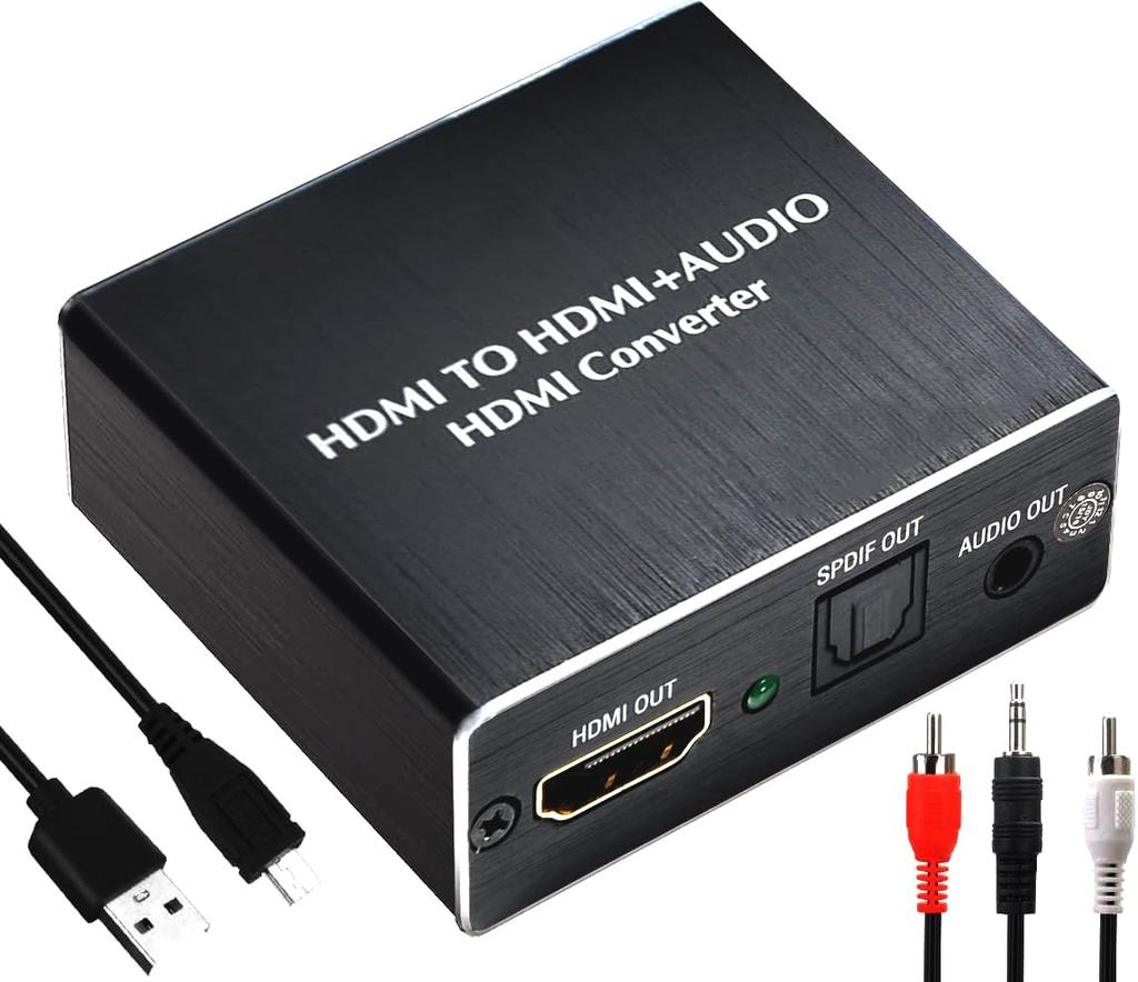 Yukidoke 4K HDMI Audio Optical Digital PS4 Analog Video and Audio HDMI SPDIF Stereo PS4 Pro Slim USB Power Cable Separator, Splitter, Compatible,