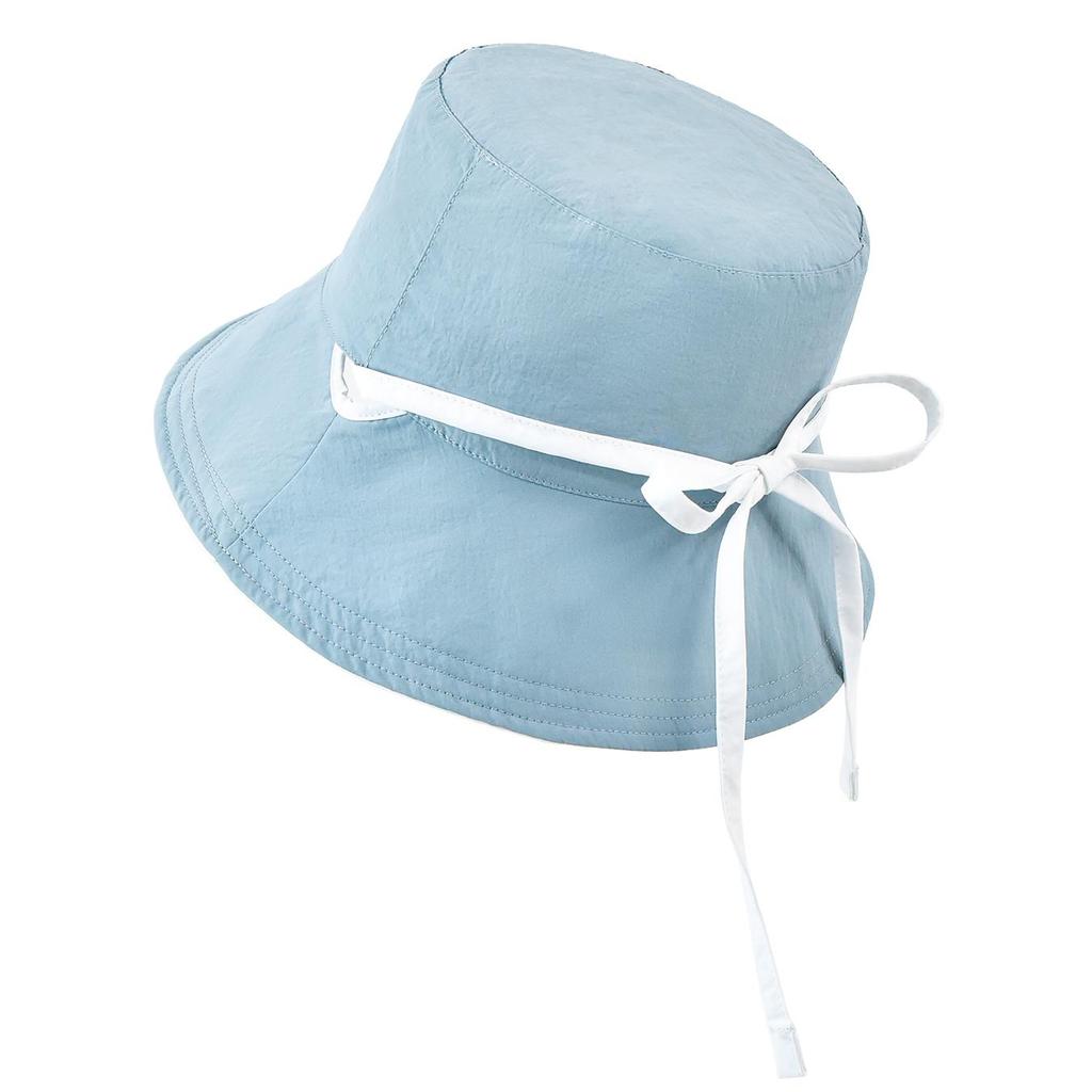 Reversible Bucket Hat with Chin Strap, Sun Protection Windproof Fisherman Cap for Women
