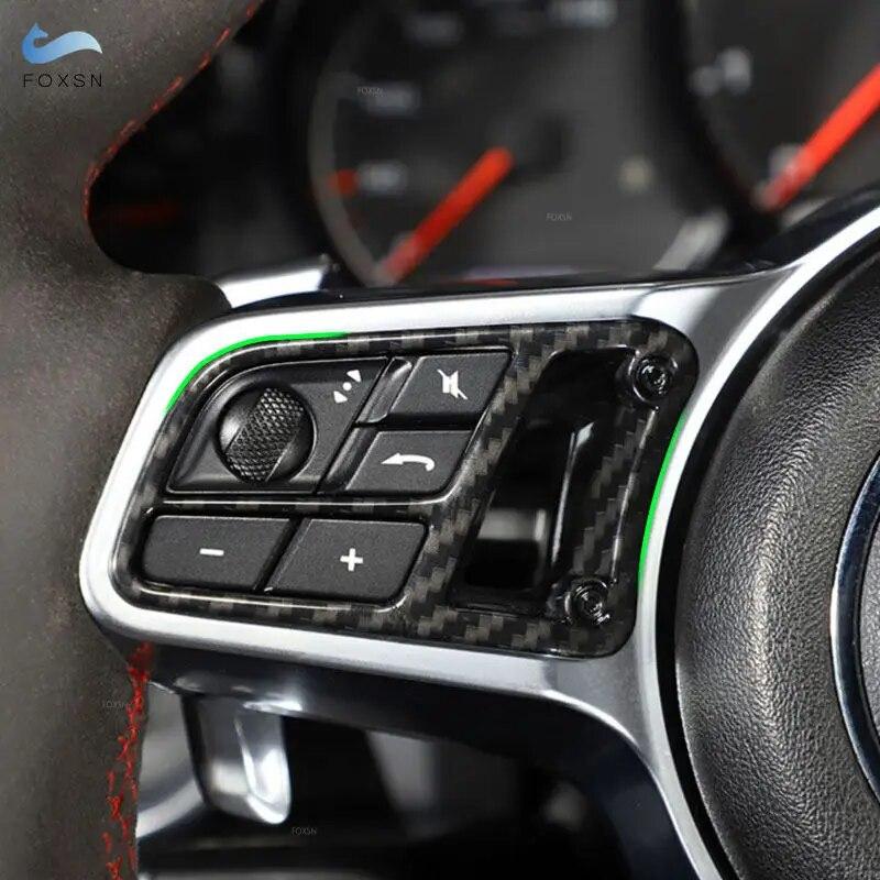 Car Interior Steering Wheel Cover Carbon Fiber For Porsche Panamera Macan 2014- Cayenne 2015- 718 911 918 2012-2015