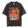 Japanisches Takoyaki mit Liebe Osaka Dotonbori Betrunkener Oktopus Lustige T-Shirts Herren Damen Kleidung Vintage Gewaschen Übergroße T-Shirts