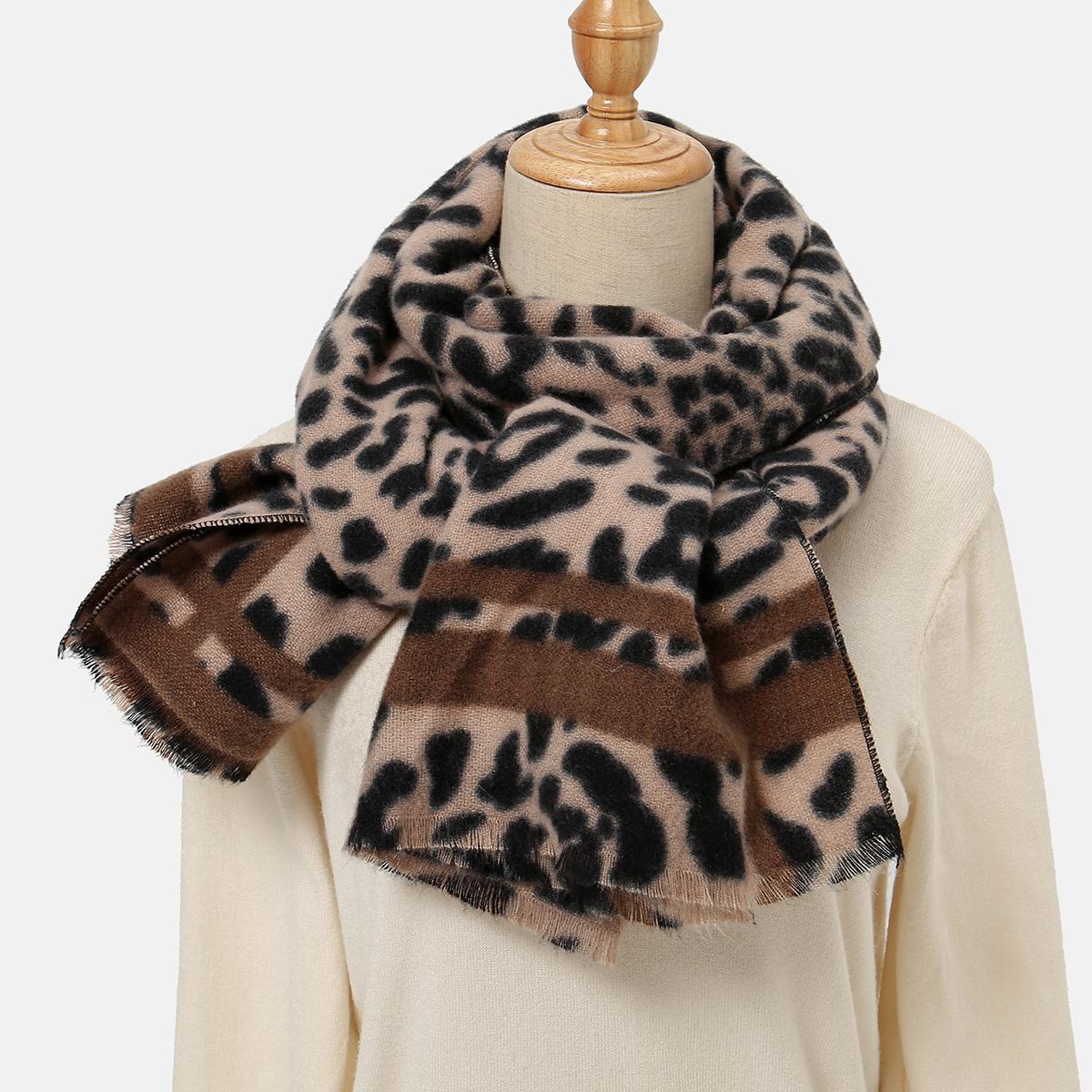 

New Winter Cashmere Scarf Women Thick Warm Pashmina Shawls Wraps Leopard Print ScarvesTassels Lady Blanket Echarpe Bufanda Hijab