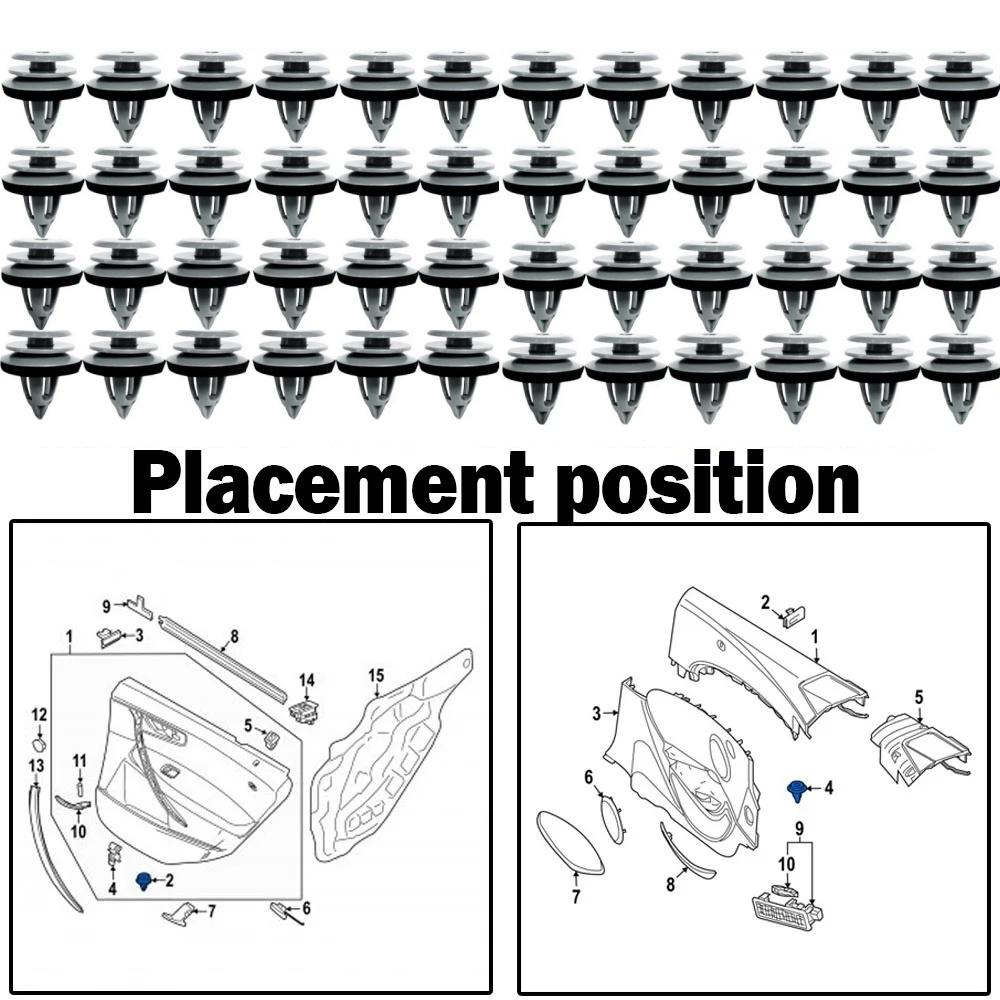 100X Special Car Panel Card Trim Cover Fixing Clip for BMW E88 F45 E36 E46 E90 E91 F32 F33 F82 E60 E61 X1 E84 X3 E83 51418224781