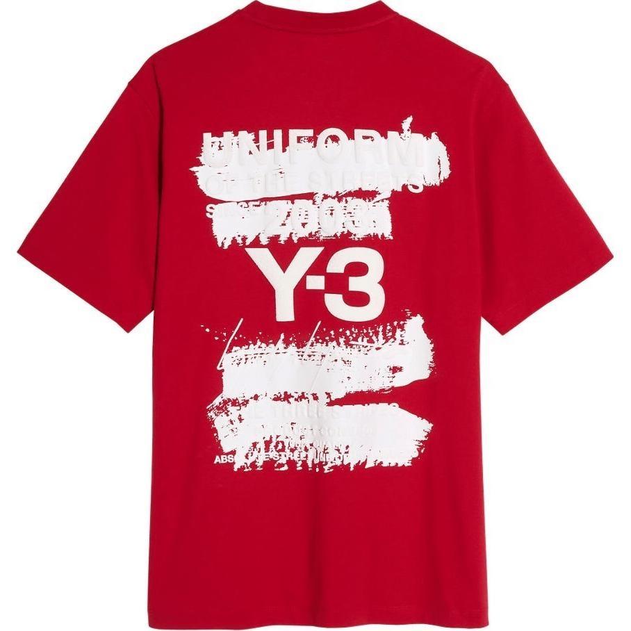 adidas Y-3 Graphic Short Sleeve T-Shirt Asia Sizing Red Men s JN3751 XS
