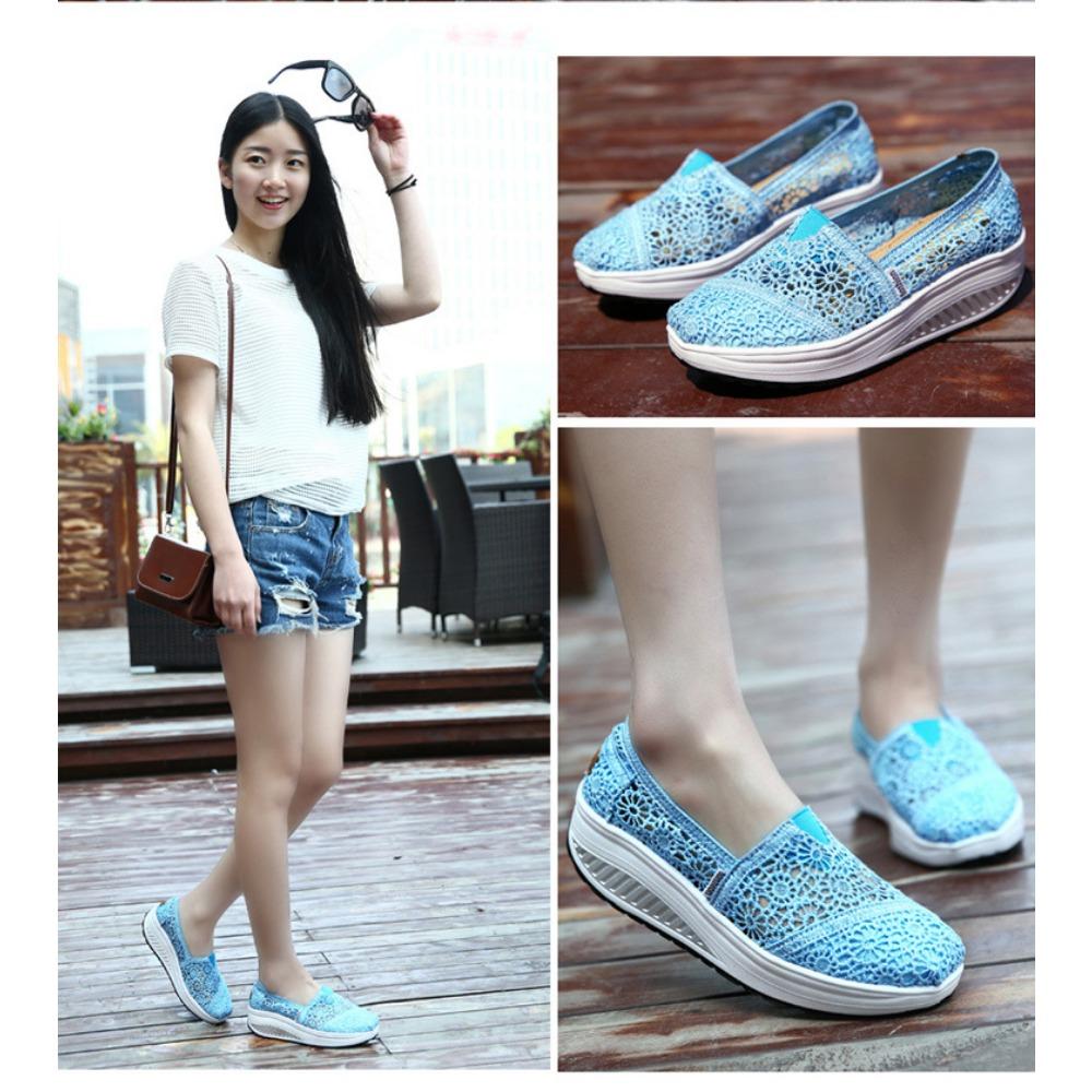 Summer canvas shoes, women's platform lese lace shoes, mesh cloth breathable, heightened small white shoes, flatform mesh shoes, women's single shoes