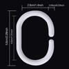36 Pcs Plastic White Shower Curtain Rings Curtain C Rings Hooks Hanger Bath Drape Loop Clip Glide