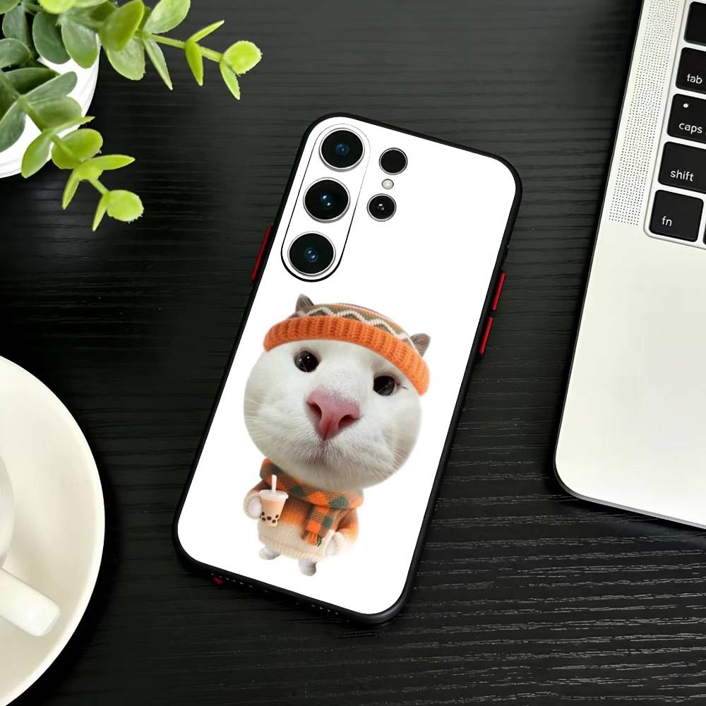 Goofy C-Dogs Big eyes Phone Case For Samsung S26,S25,S24,S23,S22,S21,S20,Ultra,Plus,FE Black Soft Cover
