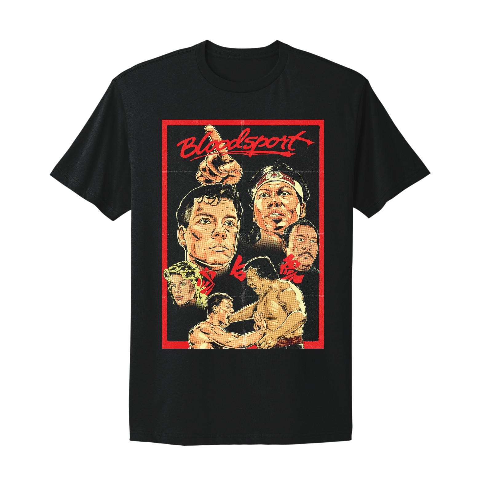 Bloodsport movie Van Damme Poster Graphic Movie Classic Film T-shirt M