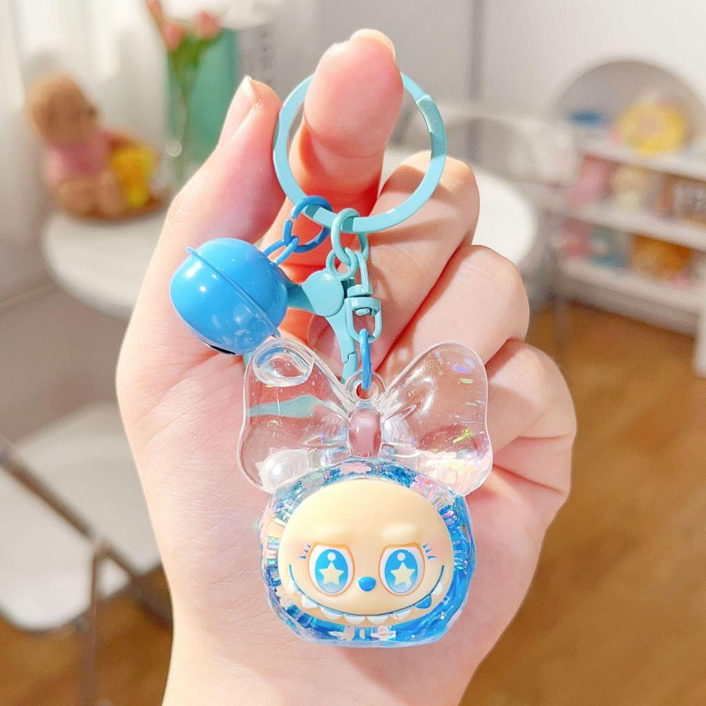 Acrylic Oil-Filled Cartoon Bow Knot Keyring Bag Charm Gift