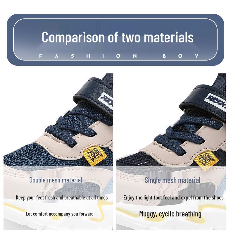Boys' 2025 Autumn Mesh Breathable Non-slip Sports Shoes with Soft Soles for Big and Middle Kids