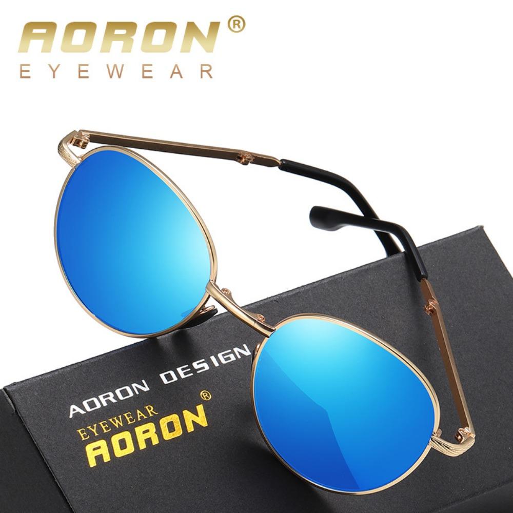 aoron Folding Polarized Sunglasses Fashion Round Frame Colorful Sunglasses Sunglasses Glasses