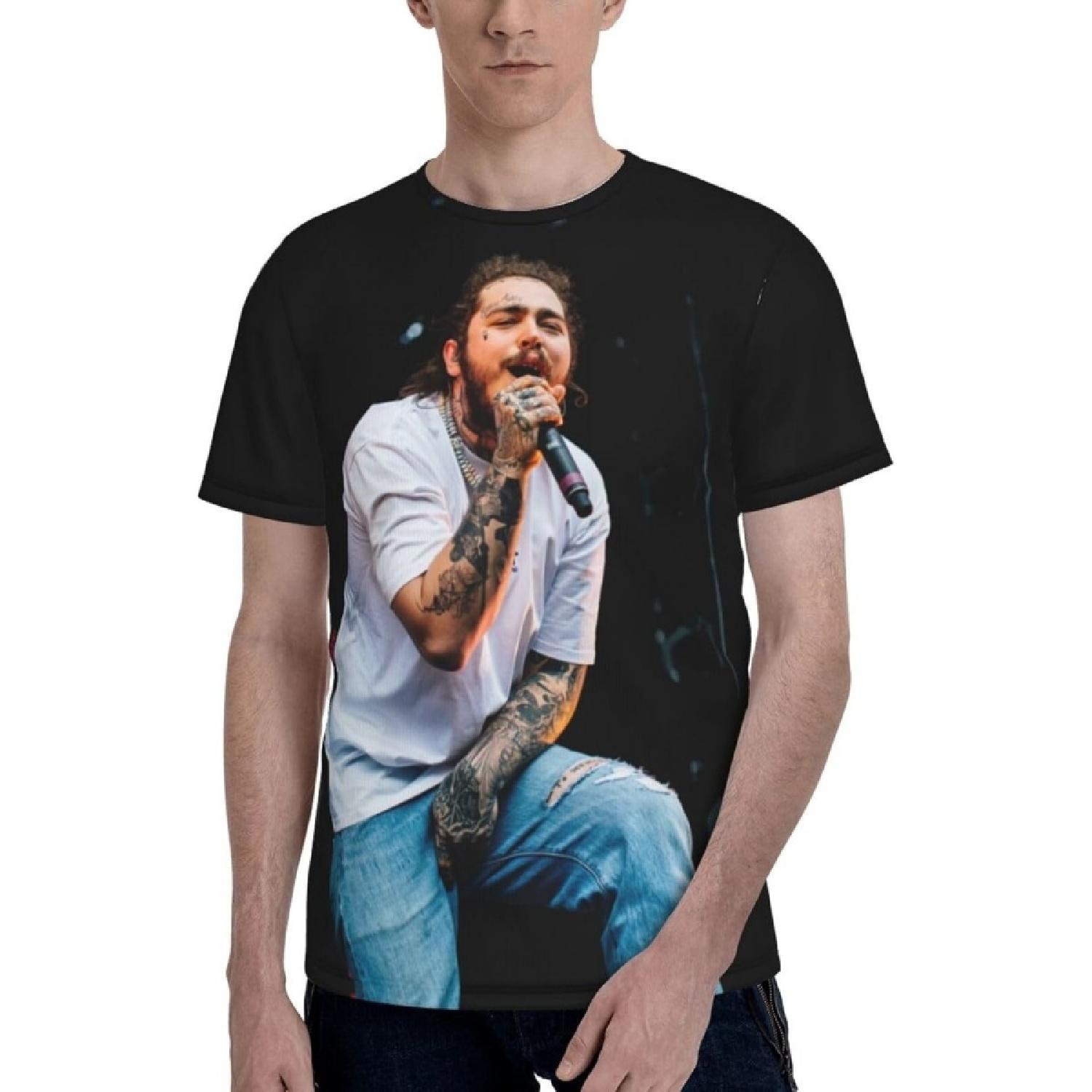 JOISOMI Men s t Shirt Post Malone Men s Crew Neck Short Sleeve T-Shirt Fashion Casual Lightweight Workout Shirts S