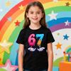 Creative Design 67 Theme Series Printed Tshirt Christmas Latest Trendy Style Meme Kids Shirt Boys and Girls Fashion Xmas Tops