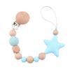 New Beech Wood Baby Pacifier Clip and Teether Toy - Anti-Drop Soother Chain