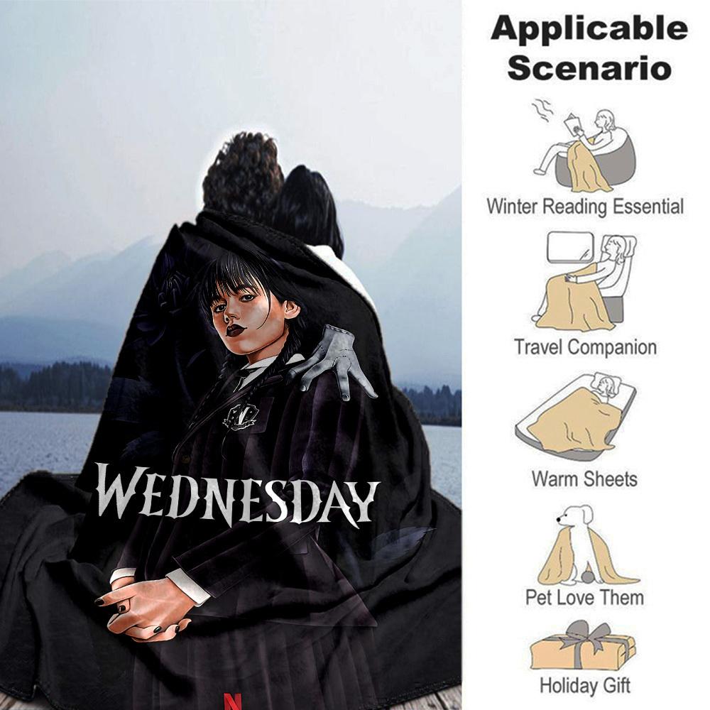 1pc Wednesday Addams Netflix Soft Warm Throw for Home, Office, Trave, All-Season Cozy Bedding Gift, Office Cozy Accessory 1169