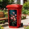 Mülleimer Aufkleber Wasserdichte Blumen Aufkleber Florale Aufkleber, Selbst?Klebende Mülltonnen-Aufkleber, Vintage-Muster-Dekor für Outdoor-Aufbewahrungsboxen