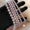 Luxuriöse Rosenlila Perlenkette für 2024 Koreanische Ausgabe Elegantes Schmuckstück Damen Sexy Schlüsselbeinkette Accessoires