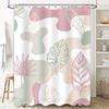 Modern Leaf Pattern Shower Curtain Pink Green Waterproof Fabric For Bathrooms Decorations Diy Home Improvement Accessories