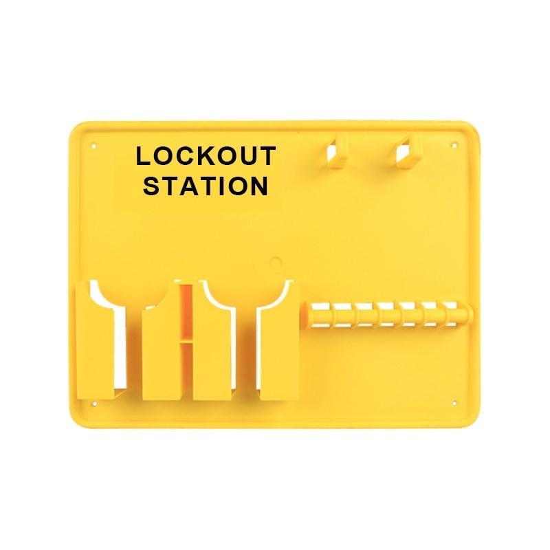 Wall Mounted Plastic Safety Lockout Station Open Style Padlock Board Workstation Shutdown Management Center for Industrial Use