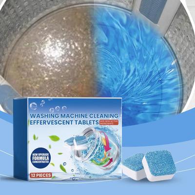 Washer Cleaner Tablets 12PCS/Box Washing Machine Cleaner Descaler Washing Machine Cleaning Effervescent Tablets For Clean Drum &