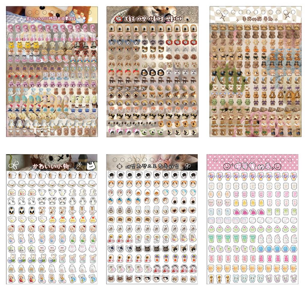 Cute Aesthetic Die-cut Stickers Books Portable Easy to Tear Decorative Stickers for Birthday & Back to School Gift