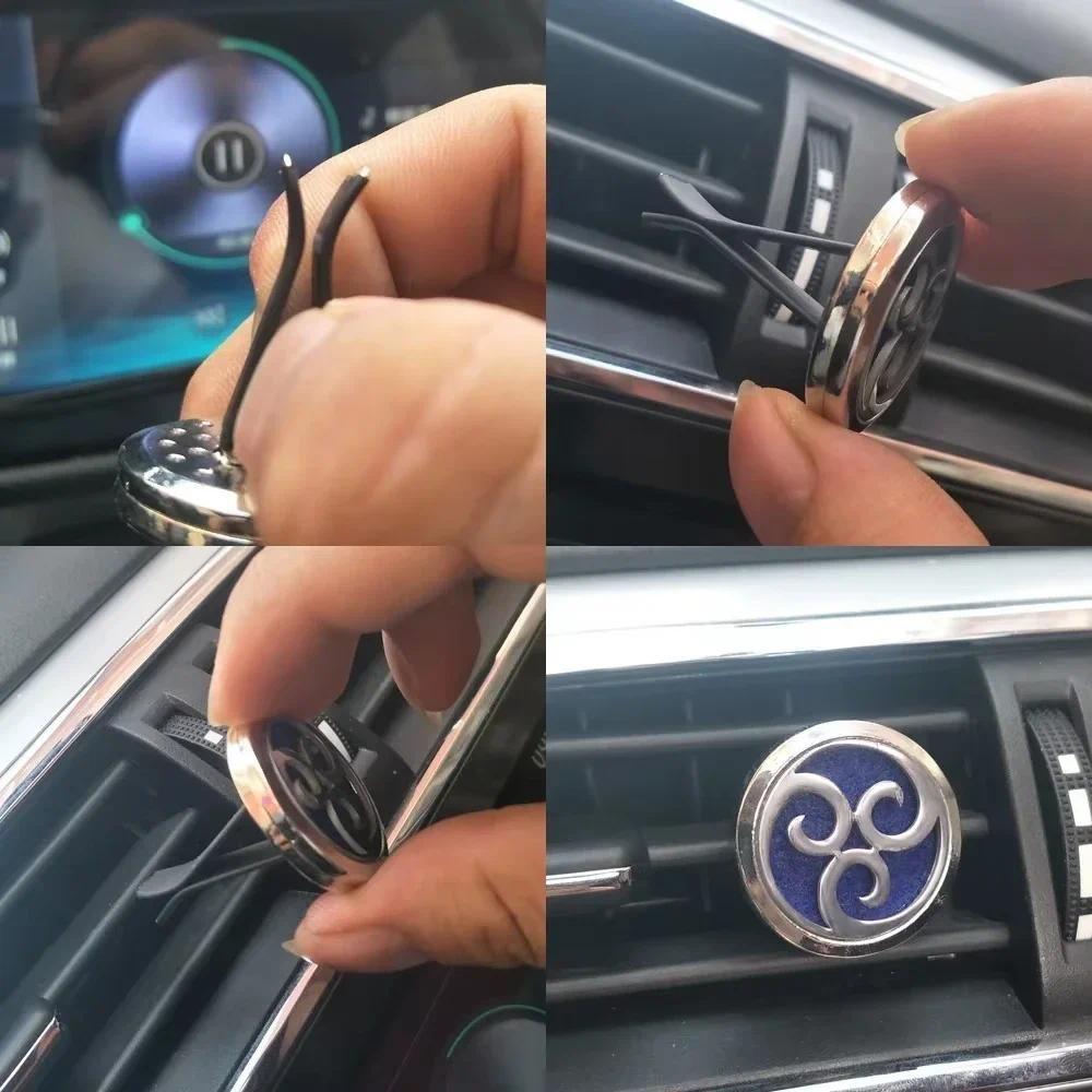 Decorative Car Vent Clip Oil Diffuser Stainless Steel Aromatherapy Accessory