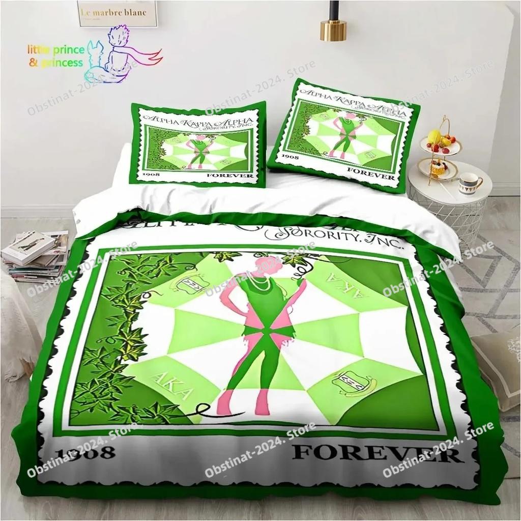 3D Print Alpha Sorority Kappa Alpha AKA Bedding Set Single Twin Full Queen King Size Bed Set Aldult Kid Bedroom