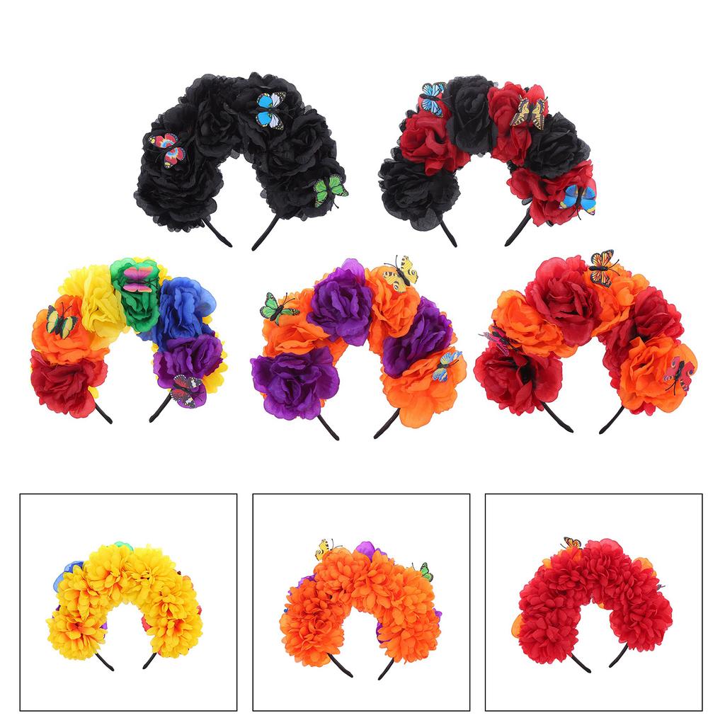 Flower Crown Headband Halloween Costume Accessory Day of the Dead Headpiece