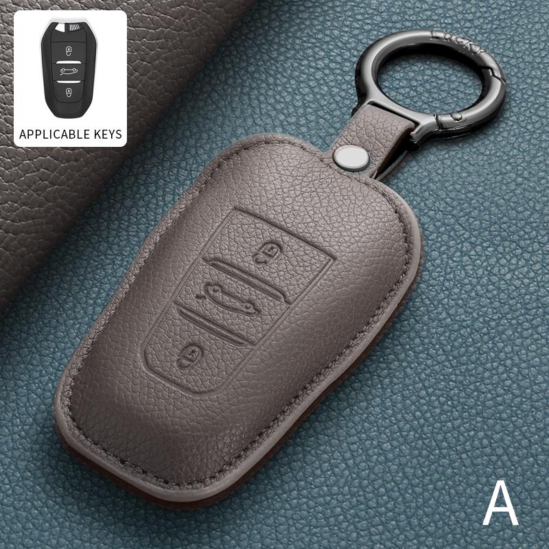 

Leather Car Remote Key Case Shell For Citroen C4 C5 C6 C5 X C5 AIRCROSS Anti-Scratch Durable Protection Decorative Accessories
