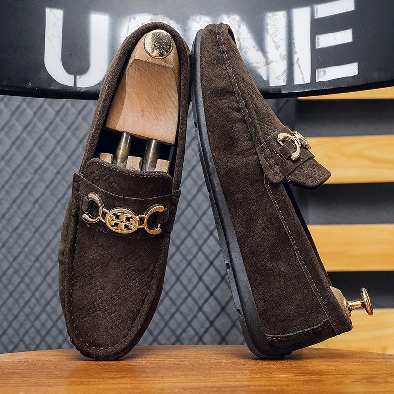 Herren Doudou Schuhe Sommer neu Anti-Samt mattes Leder Schuhe Lazy One-Pedal Jugend Business Fahren trendige Schuhe Männer