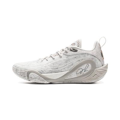 LiNing DLO1 Moon Rock Russell Generáció Könnyű Technológia Stabil Támasztás Párnázás Alacsony Szárú Kosárlabda Cipő Férfi Sneaker Fehér Szürke ABPV009-44