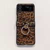 Samsung Z Flip7 Vollschutz Leopardenmuster Handyhülle mit Ringhalter